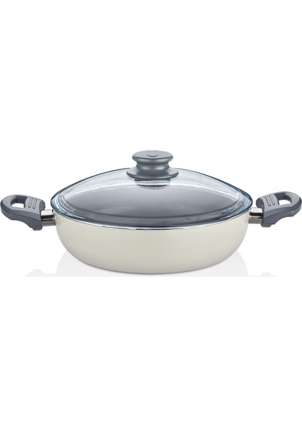 Soft Seramik Grey Karnıyarık Tencere 28 cm