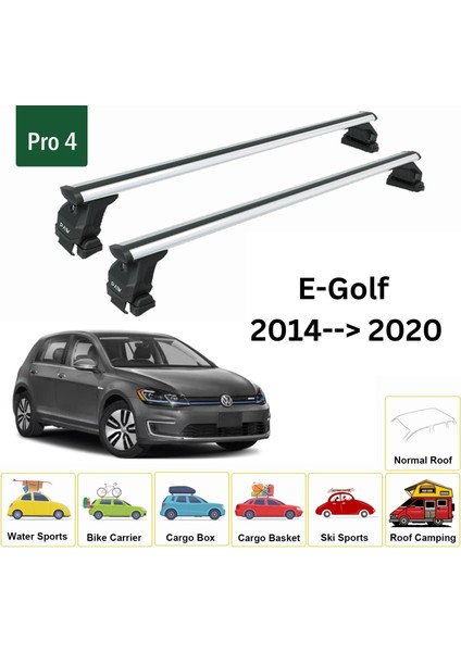 Volkswagen E-Golf 2014-2020 Oluksuz Üst Tavan Portbagaj Taşıyıcı Ara Atkısı Toros Serisi Pro 4 Gri fiyatları