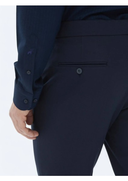 Lacivert Dokuma Regular Fit Casual Pantolon modelleri