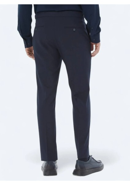 Lacivert Dokuma Regular Fit Casual Pantolon fırsatları