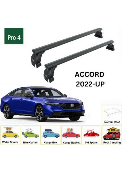 Honda Accord 2022-2025 Oluksuz Üst Tavan Portbagaj Taşıyıcı Ara Atkısı Toros Serisi Pro 4 Siyah fiyatları