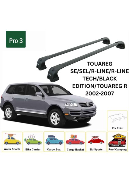 Volkswagen Touareg 2002-2007 Portbagaj Taşıyıcı Ara Atkı Aparatı Paw Pro 3 Siyah fiyatları