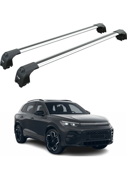 Volkswagen Tiguan 2024-2025 Portbagaj Taşıyıcı Ara Atkisi - Ara Çubuk Paw Pro 2 Gri