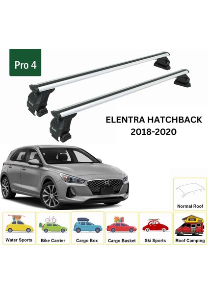 Hyundai Elantra Hb 2018-2020 Oluksuz Üst Tavan Portbagaj Taşıyıcı Ara Atkısı Toros Serisi Pro 4 Gri fiyatları