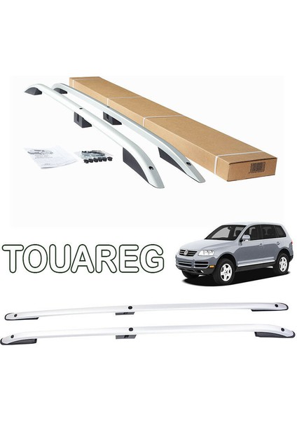 Volkswagen Touareg 2003-2009 Araç Üstü Alüminyum Tavan Yan Rayları Plus Serisi - Siyah
