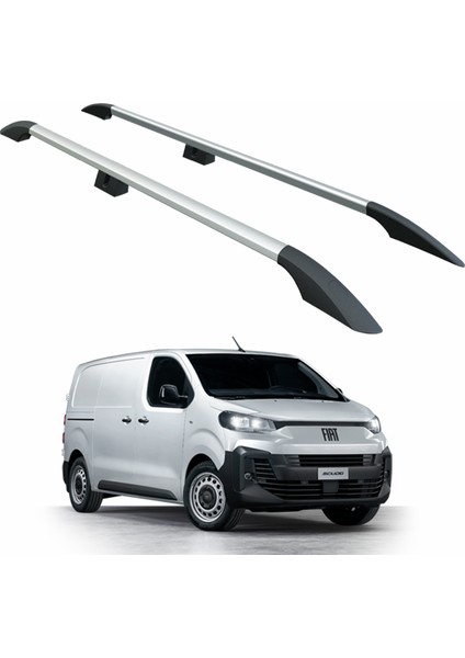 Citroen Jumpy Mk3 2016-2025 Uzun Şase Araç Üstü Alüminyum Tavan Yan Rayları Plus Serisi - Gri