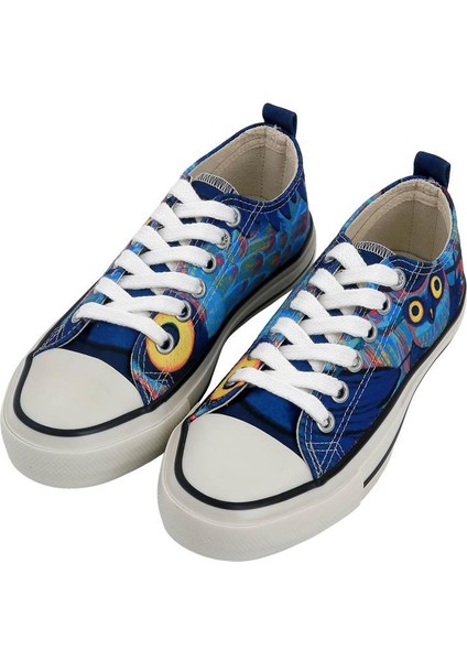 Kadın Vegan Lacivert Sneakers - Feathers Of The Owl Tasarım
