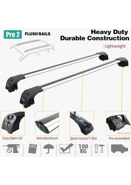 Volkswagen Atlas 2017-2025 Portbagaj Taşıyıcı Ara Atkisi - Ara Çubuk Paw Pro 2 Gri fiyatları