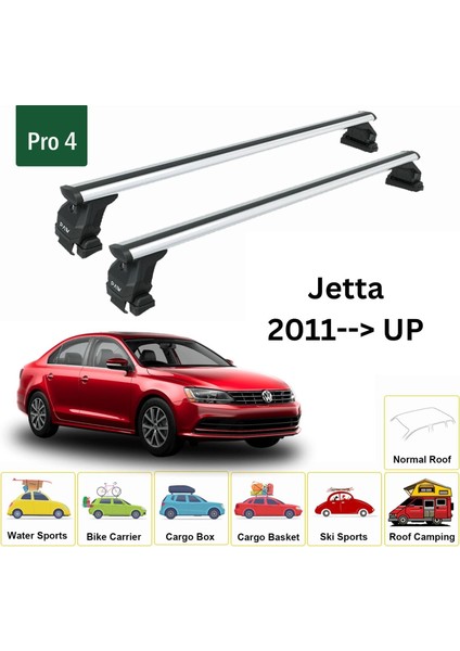 Volkswagen Jetta 2011-2018 Oluksuz Üst Tavan Portbagaj Taşıyıcı Ara Atkısı Toros Serisi Pro 4 Gri fiyatları