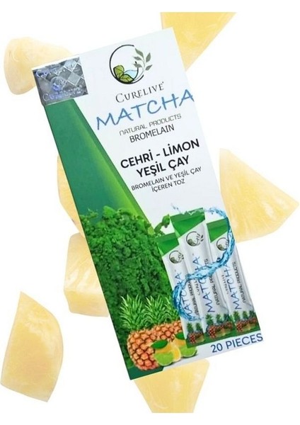 Matcha Cehri-Limon-Yeşil Çay Ananas Aromalı 20 Paket