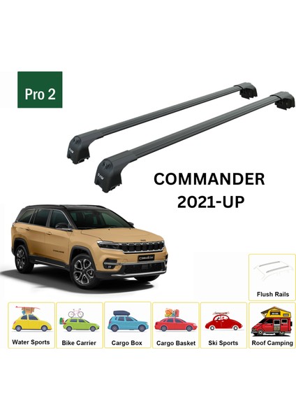 Jeep Commander 2021-2025 Portbagaj Taşıyıcı Ara Atkisi - Ara Çubuk Paw Pro 2 Siyah fiyatları