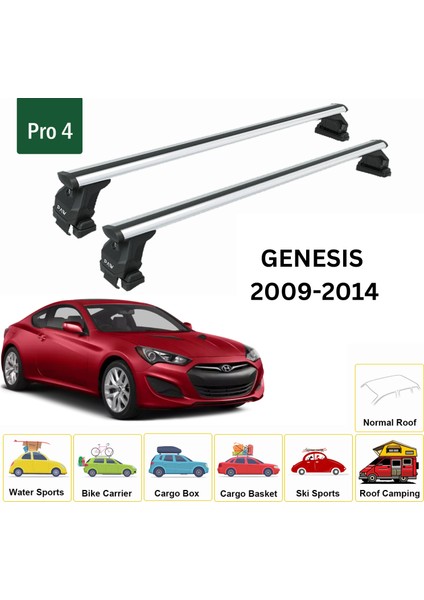 Hyundai Genesis 2009-2014 Oluksuz Üst Tavan Portbagaj Taşıyıcı Ara Atkısı Toros Serisi Pro 4 Gri fiyatları