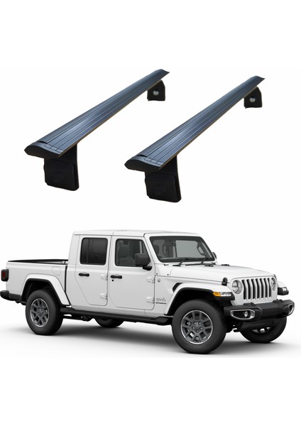 Jeep Gladiator Jt 2020-2025 Yagmur Oluklu Üst Tavan Taşıyıcı Ara Atkısı Siyah