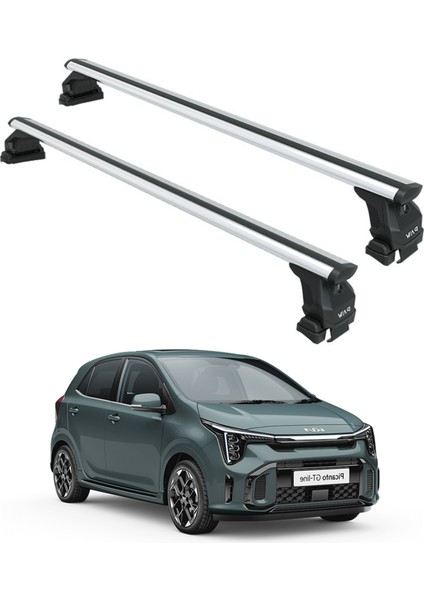 Kia Picanto 2024-2025 Oluksuz Üst Tavan Portbagaj Taşıyıcı Ara Atkısı Toros Serisi Pro 4 Gri