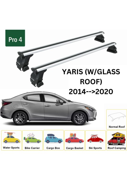 Toyota Yaris Sedan 2014-2020 Oluksuz Üst Tavan Portbagaj Taşıyıcı Ara Atkısı Toros Serisi Pro 4 Gri fiyatları