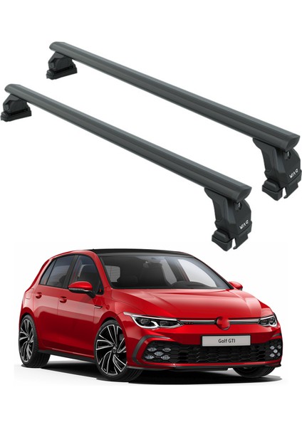 Volkswagen Golf Mk8 2020- Up Oluksuz Üst Tavan Portbagaj Taşıyıcı Ara Atkısı Toros Serisi Pro 4 Siyah
