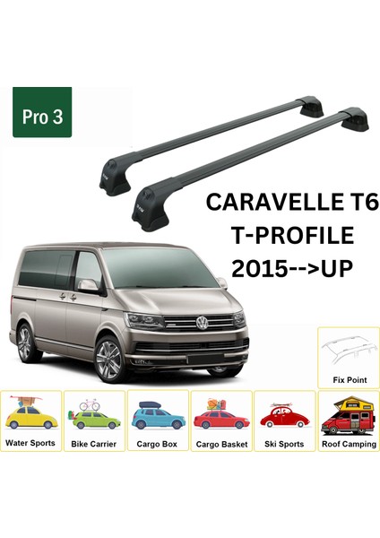 Volkswagen Caravelle T6 T-P 2015-2024 Portbagaj Taşıyıcı Ara Atkı Aparatı Paw Pro 3 Siyah fiyatları