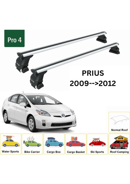 Toyota Prius 2009-2012 Oluksuz Üst Tavan Portbagaj Taşıyıcı Ara Atkısı Toros Serisi Pro 4 Gri fiyatları