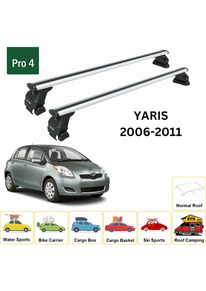 Toyota Yaris Hb 2006-2011 Oluksuz Üst Tavan Portbagaj Taşıyıcı Ara Atkısı Toros Serisi Pro 4 Gri fiyatları