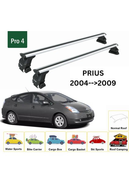 Toyota Prius 2004-2009 Oluksuz Üst Tavan Portbagaj Taşıyıcı Ara Atkısı Toros Serisi Pro 4 Gri fiyatları