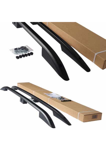 Ford Transit Connect Uzun Şase 2013-2024 Araç Üstü Alüminyum Tavan Yan Rayları Plus Serisi - Siyah fiyatları