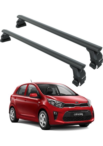 Kia Picanto 2017-2023 Oluksuz Üst Tavan Portbagaj Taşıyıcı Ara Atkısı Toros Serisi Pro 4 Siyah