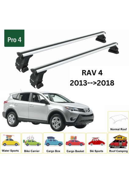 Toyota Rav 4 2013-2018 Oluksuz Üst Tavan Portbagaj Taşıyıcı Ara Atkısı Toros Serisi Pro 4 Gri fiyatları