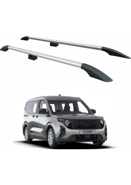 Ford Ford Transit Courier 2023-2025 Araç Üstü Alüminyum Tavan Yan Rayları Plus Serisi - Gri
