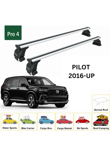 Honda Pilot 2016-2022 Oluksuz Üst Tavan Portbagaj Taşıyıcı Ara Atkısı Toros Serisi Pro 4 Gri fiyatları