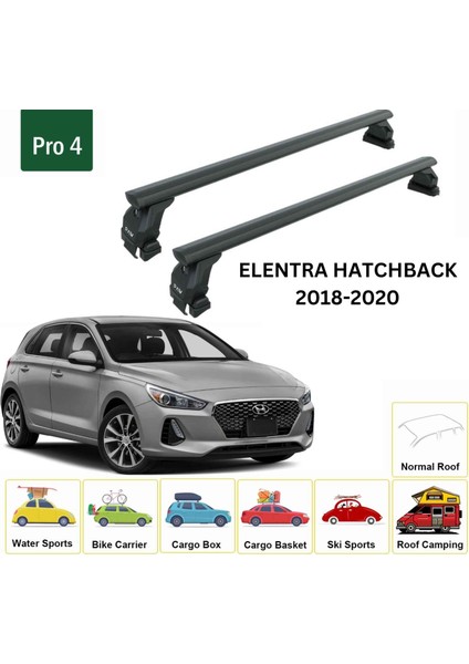 Hyundai Elantra Hb 2018-2020 Oluksuz Üst Tavan Portbagaj Taşıyıcı Ara Atkısı Toros Serisi Pro 4 Siyah fiyatları