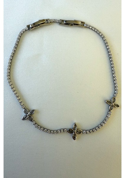 İnce Zirkon Taşlı Minimalist Su Yolu Bileklik Paslanmaz Çelik Kadın Bileklik 20 cm fırsatları