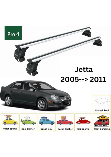 Volkswagen Jetta 2005-2011 Oluksuz Üst Tavan Portbagaj Taşıyıcı Ara Atkısı Toros Serisi Pro 4 Gri fiyatları