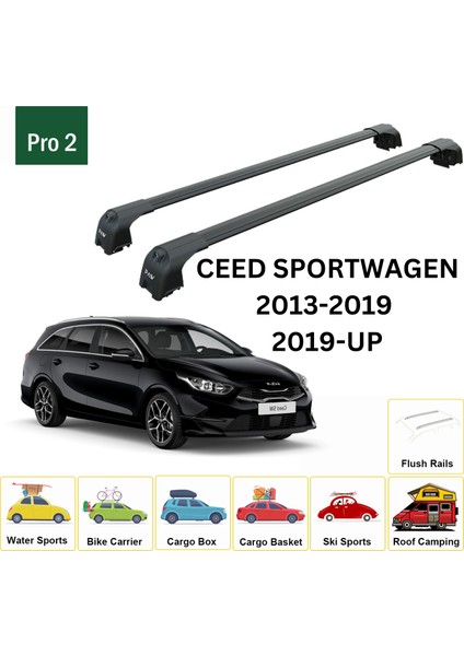 Kia Ceed Sportswagon 2013-2018 Portbagaj Taşıyıcı Ara Atkisi - Ara Çubuk Paw Pro 2 Siyah fiyatları