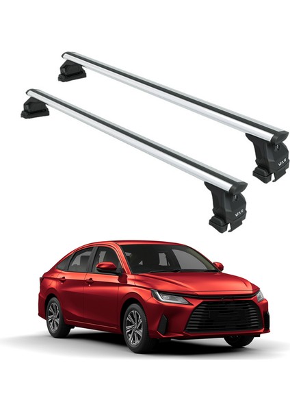 Toyota Yaris Sedan 2020-2025 Oluksuz Üst Tavan Portbagaj Taşıyıcı Ara Atkısı Toros Serisi Pro 4 Gri