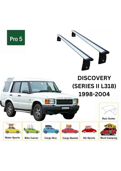 Land Rover Discovery (Series Iı) 1998-2004 Roof Rack Cross Bars Rain Gutter Gri fiyatları