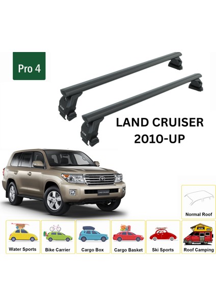 Toyota Land Cruiser 2008-2021 Oluksuz Üst Tavan Portbagaj Taşıyıcı Ara Atkısı Toros Serisi Pro 4 Siyah fiyatları