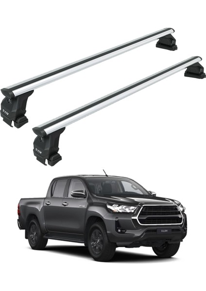 Toyota Hilux Mk9 2021-2025 Oluksuz Üst Tavan Portbagaj Taşıyıcı Ara Atkısı Toros Serisi Pro 4 Siyah