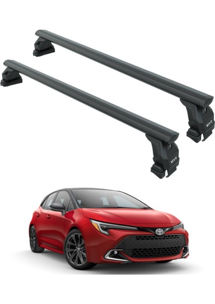 Toyota Corolla Hatchback 2018-2025 Oluksuz Üst Tavan Portbagaj Taşıyıcı Ara Atkısı Toros Serisi Pro 4 Siyah