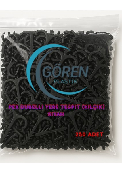Pex Dubelli Yere Tespit Kılçık Siyah (250'LI Paket) - Yerden Isıtma Boru Sabitleme Aparatı modelleri