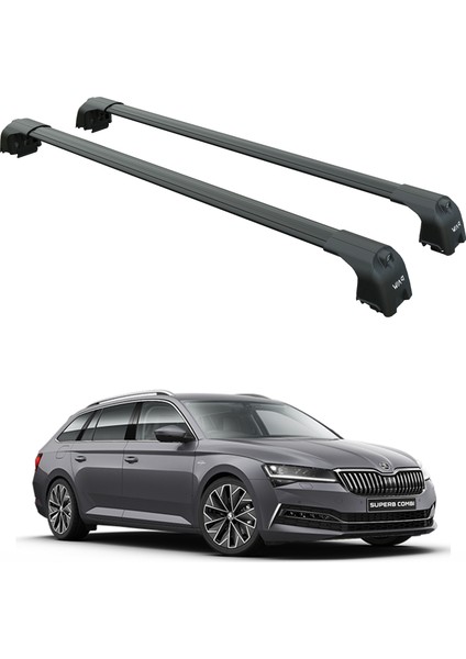 Skoda Superb Estate 2015-2024 Portbagaj Taşıyıcı Ara Atkisi - Ara Çubuk Paw Pro 2 Siyah