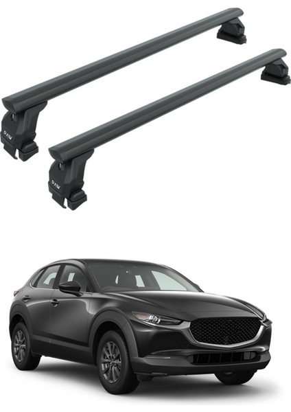 Mazda Cx 30 S 2020-2025 Oluksuz Üst Tavan Portbagaj Taşıyıcı Ara Atkısı Toros Serisi Pro 4 Fix Point Alu Siyah