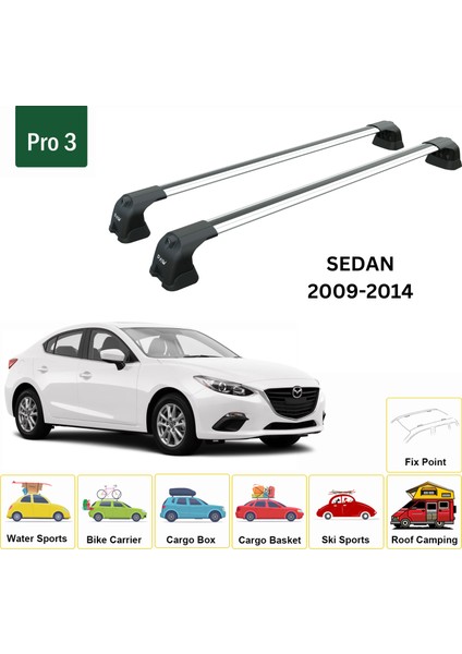 Mazda 3 Sedan 2009-2014 Portbagaj Taşıyıcı Ara Atkı Aparatı Paw Pro 3 Gri fiyatları