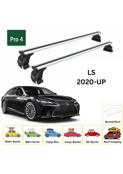 Lexus Ls 2020-2025 Oluksuz Üst Tavan Portbagaj Taşıyıcı Ara Atkısı Toros Serisi Pro 4 Gri fiyatları