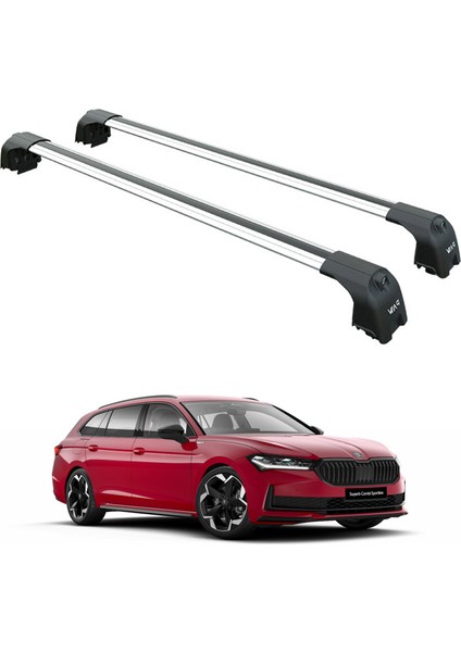 Skoda Superb Estate 2024-2025 Portbagaj Taşıyıcı Ara Atkisi - Ara Çubuk Paw Pro 2 Gri