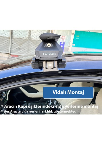 Skoda Fabia 2021-2025 Oluksuz Üst Tavan Portbagaj Taşıyıcı Ara Atkısı Toros Serisi Pro 4 Siyah fırsatları