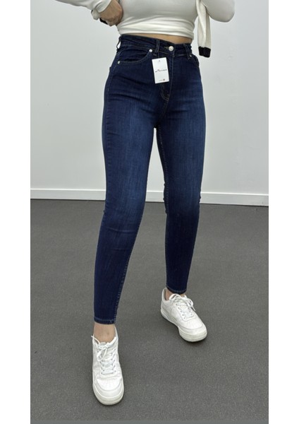 Lacivert Süper Likralı Toparlayıcı Skinny Jeans