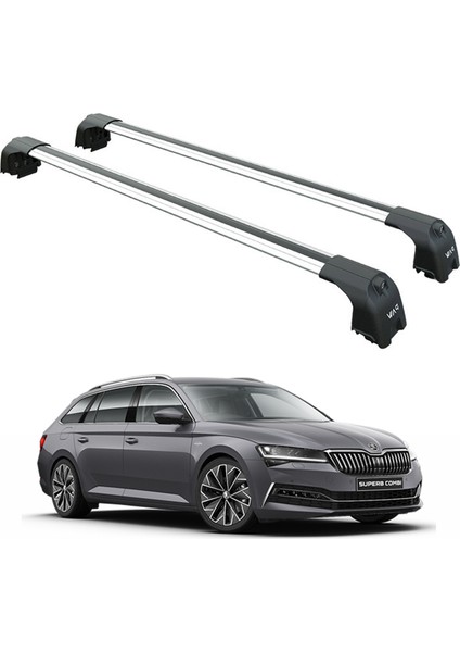 Skoda Superb Estate 2015-2024 Portbagaj Taşıyıcı Ara Atkisi - Ara Çubuk Paw Pro 2 Gri