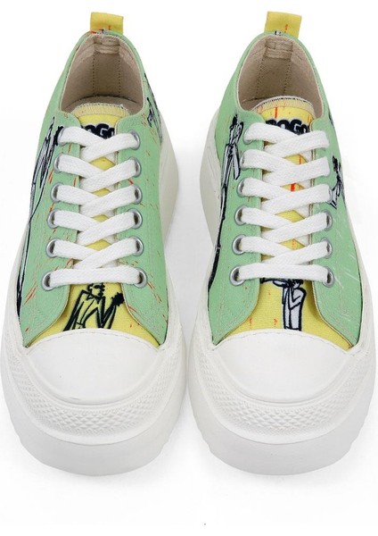 Kadın Vegan Yeşil Kalın Taban Sneakers - The Band Tasarım fiyatları