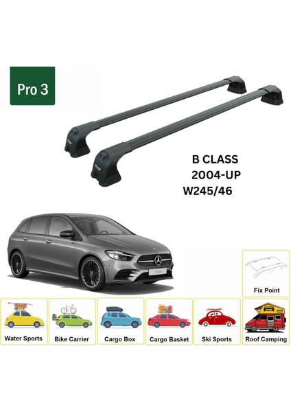 Mercedes Benz B W245/46 2004-2018 Portbagaj Taşıyıcı Ara Atkı Aparatı Paw Pro 3 Siyah fiyatları
