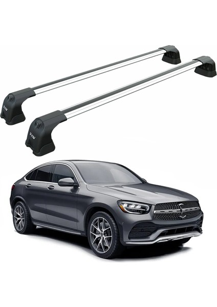 Mercedes Benz Glc Coupe 2015-2022 Portbagaj Taşıyıcı Ara Atkı Aparatı Paw Pro 3 Gri